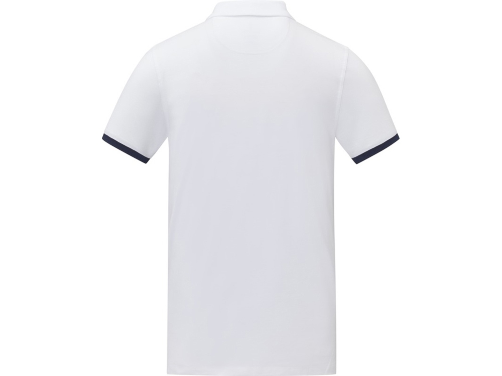 Morgan Двухцветное мужское поло с коротким рукавом , белый-2