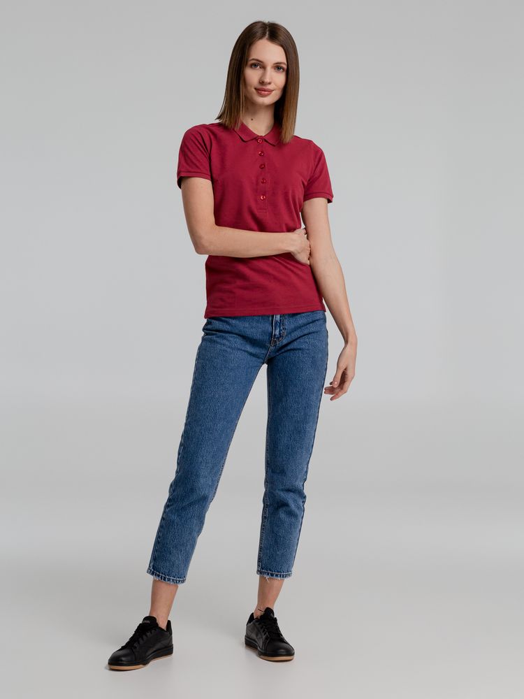 Рубашка поло женская Neptune, вишнево-красная-4