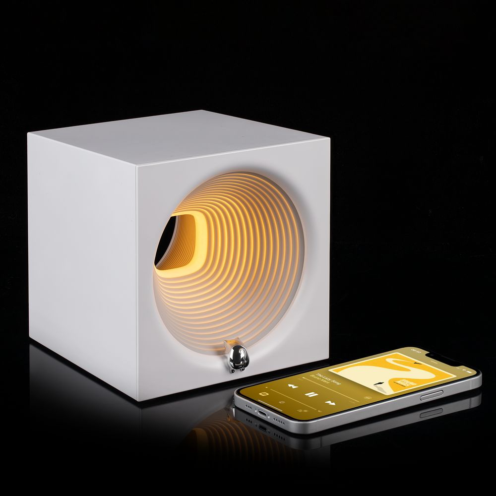 Bluetooth-колонка с подсветкой Volumetric, белая-3