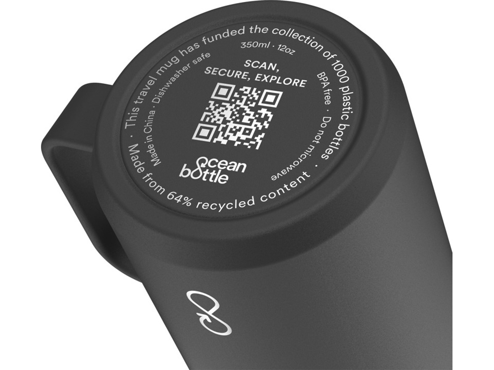 Ocean Bottle дорожная кружка-термос объемом 350 мл - Черный-5