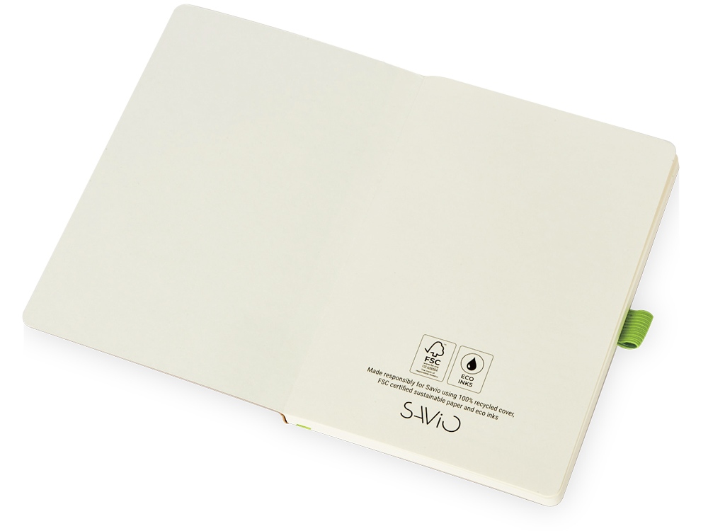 Блокнот Sevilia Soft, гибкая обложка из крафта A5, 80 листов, крафтовый/зеленое яблоко-1