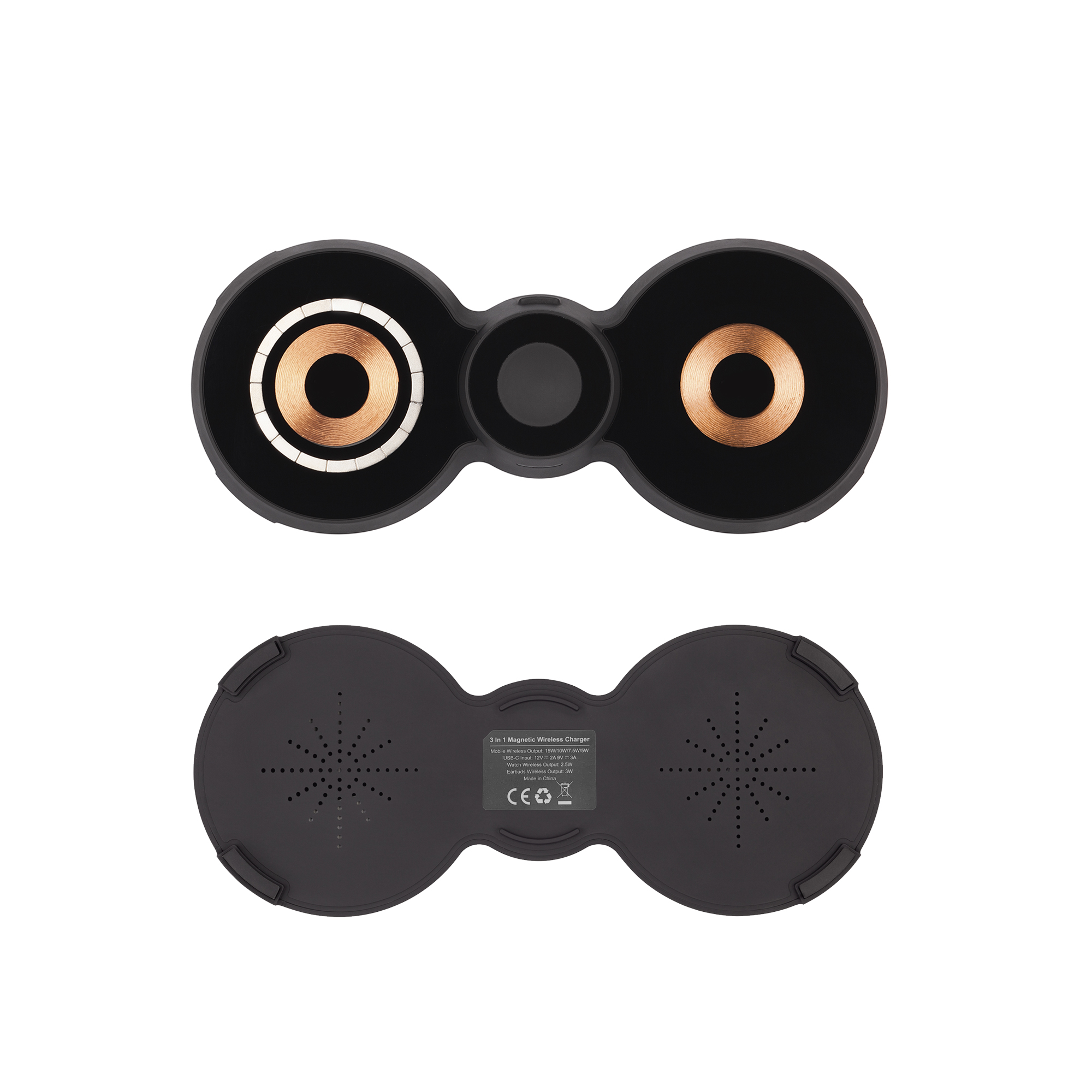 Беспроводная (15W) зарядная станция "Cheb" с прозрачным корпусом и MagSafe-3