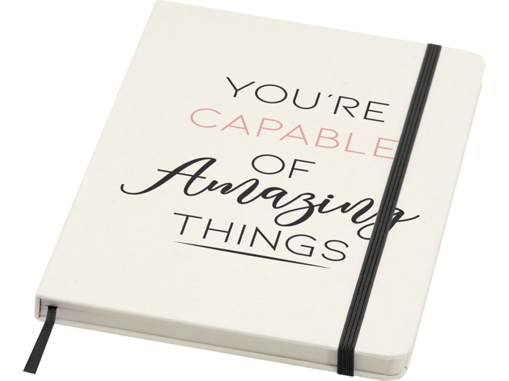 Bass блокнот формата А5 из переработанных материалов, с линованными страницами - сплошной черный-5