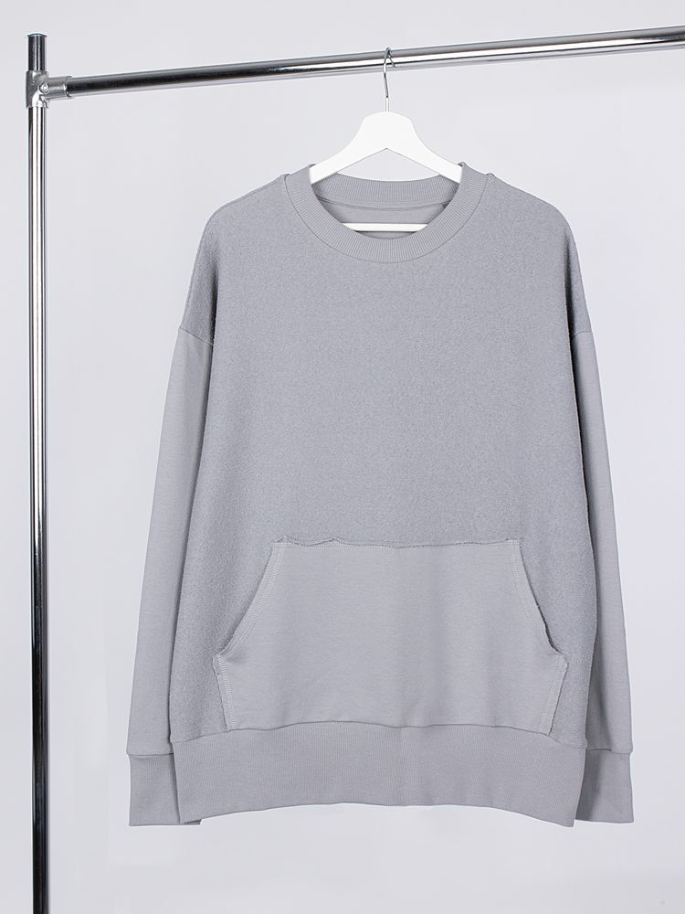 Свитшот оверсайз унисекс Vozduh, светло-серый-1