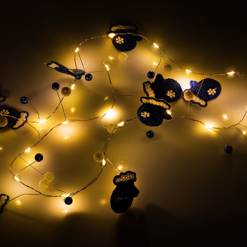 Гирлянда Merry Mittens, синяя-3