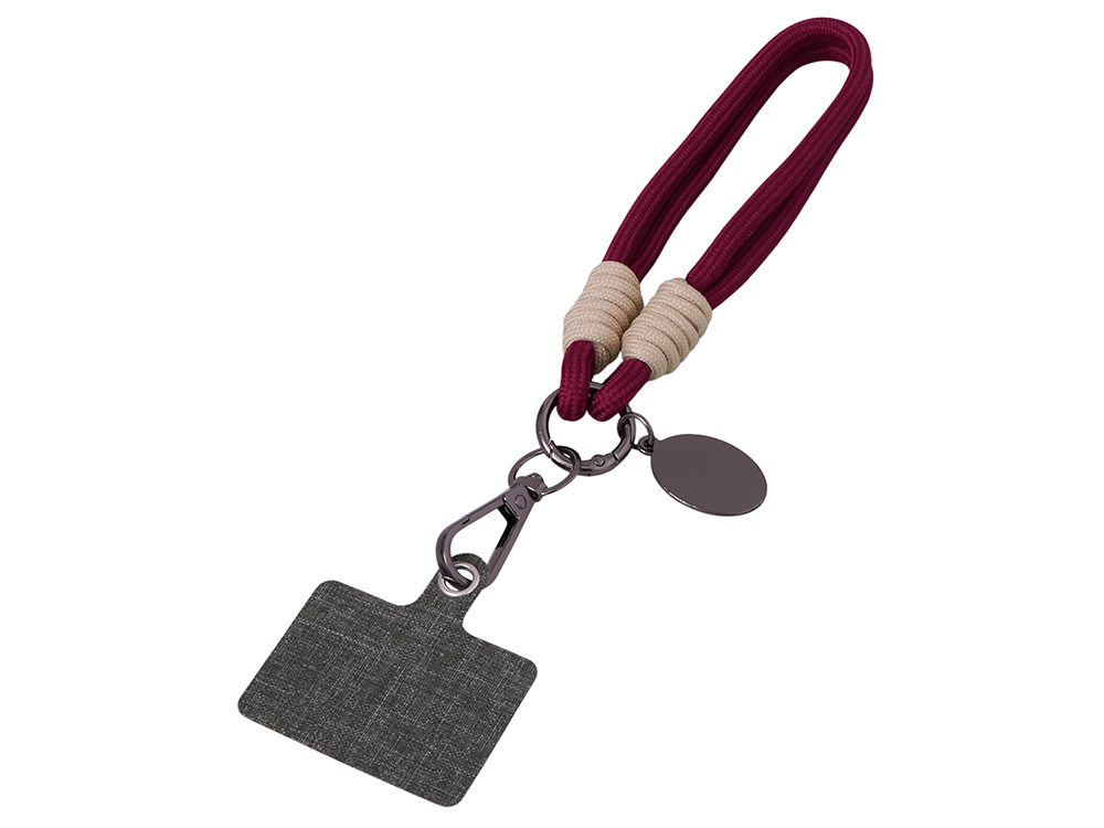 Брелок-браслет Bohemian c тканевым держателем для телефона, бургунди-0