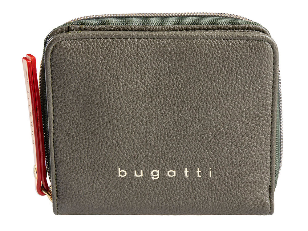 Кошелёк женский BUGATTI ЭЛЛА | ELLA, оливковый, полиуретан, 12х3х10 см-1