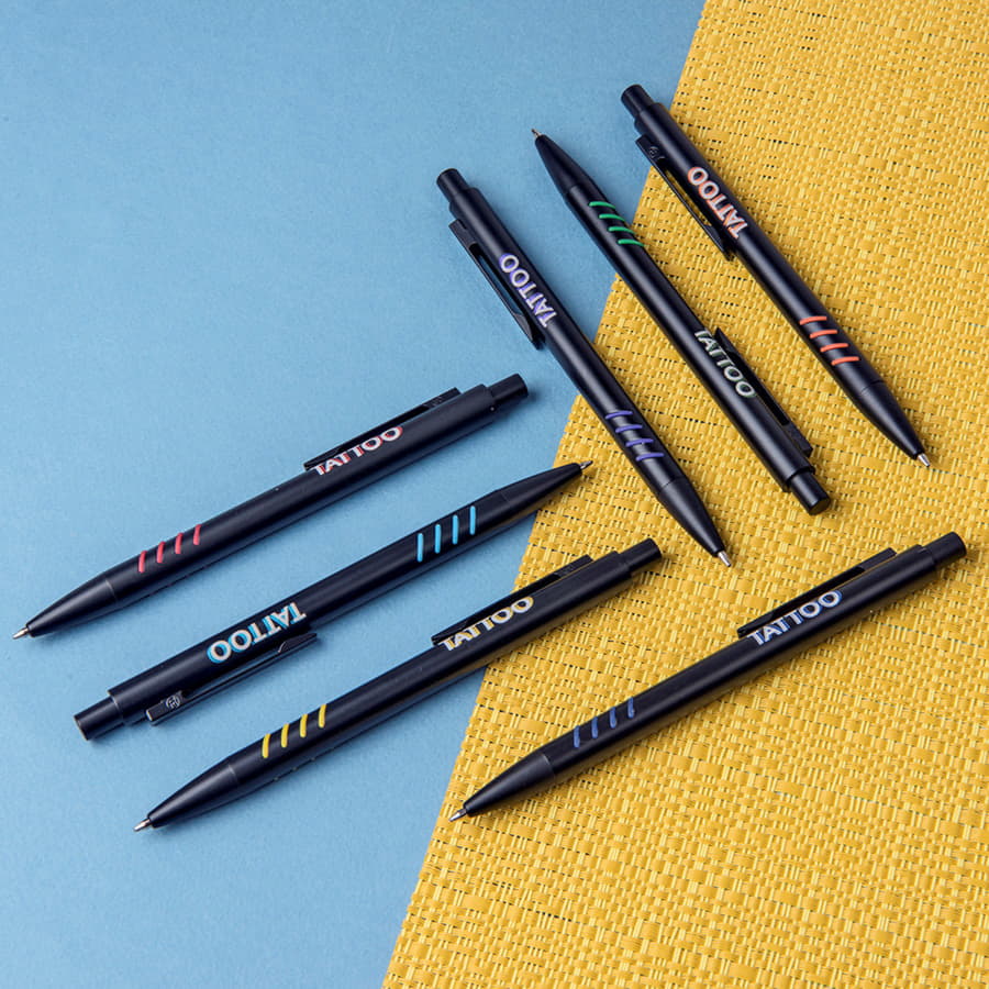 Ручка шариковая с грип-вставками TATTOO, черный, фиолетовый-3