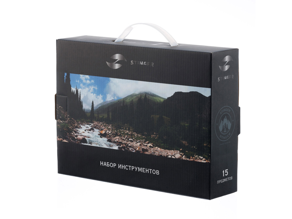 Набор инструментов Stinger, 15 инструментов, в пластиковом кейсе, 290х205x75 мм, синий-3
