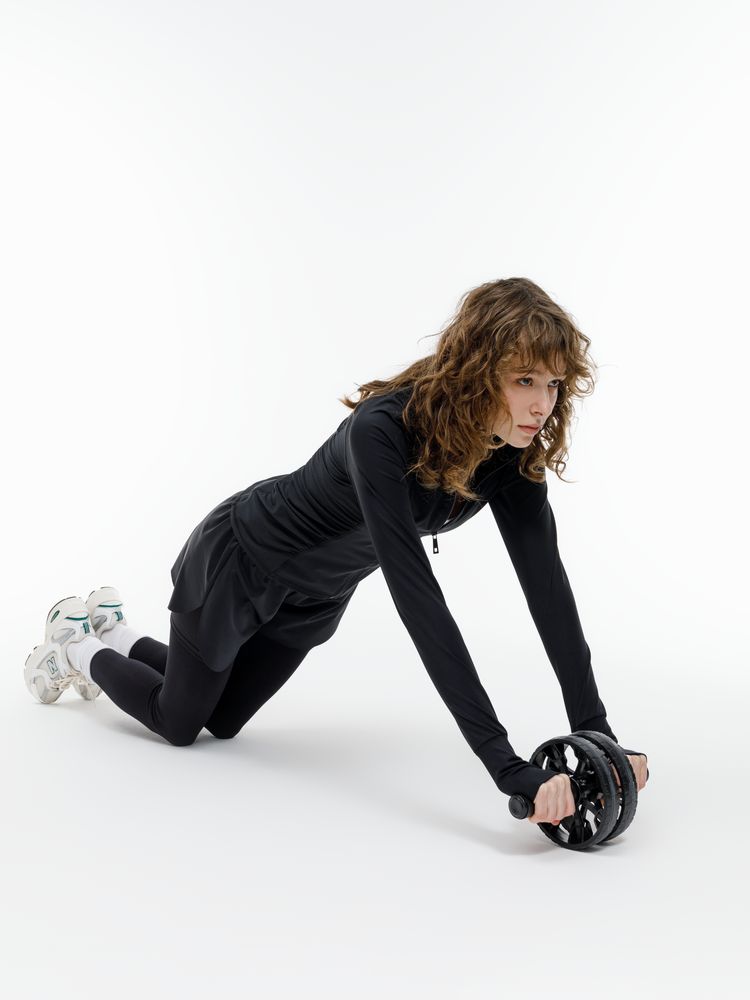 Ролик для пресса с ковриком Presswork, черный-2