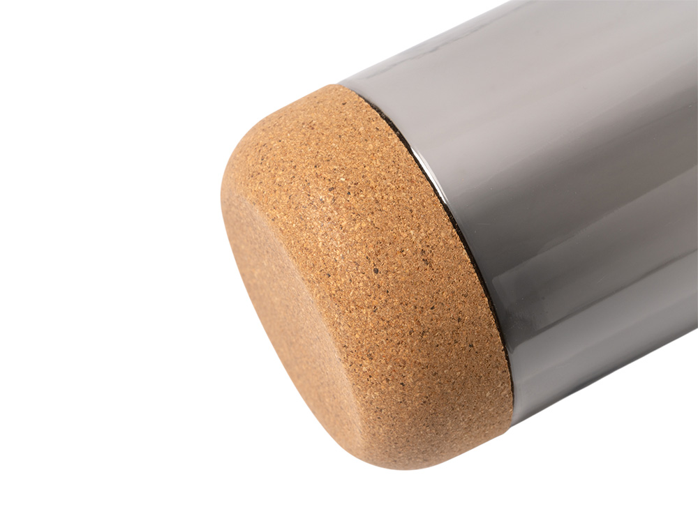 Бутылка Basti с пластиковым корпусом и пробковым дном, черный-4