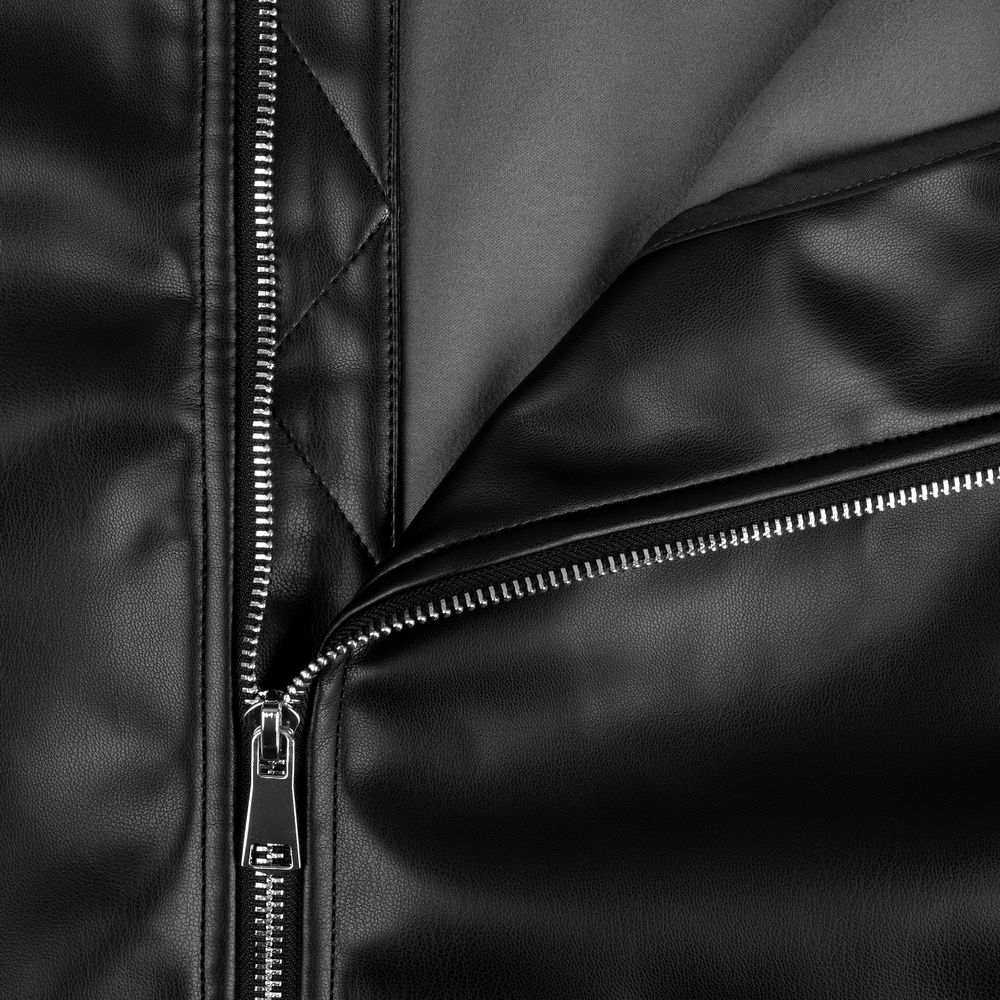 Бомбер из искусственной кожи Univer, черный-6