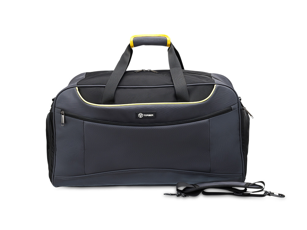 Сумка спортивная TORBER, серый, полиэстер, 57 х 28 х 30 см-0