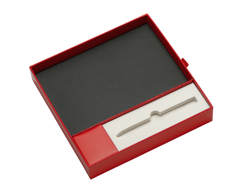 Набор блокнот в гибкой обложке А5 и металлическая шариковая ручка Nabokov, красный-9