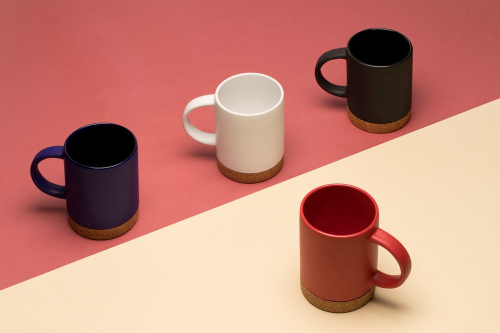 Кружка с пробковой подставкой Corky, черная-2