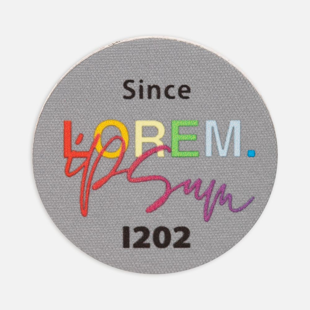 Наклейка тканевая Lunga Round, M, серая-1