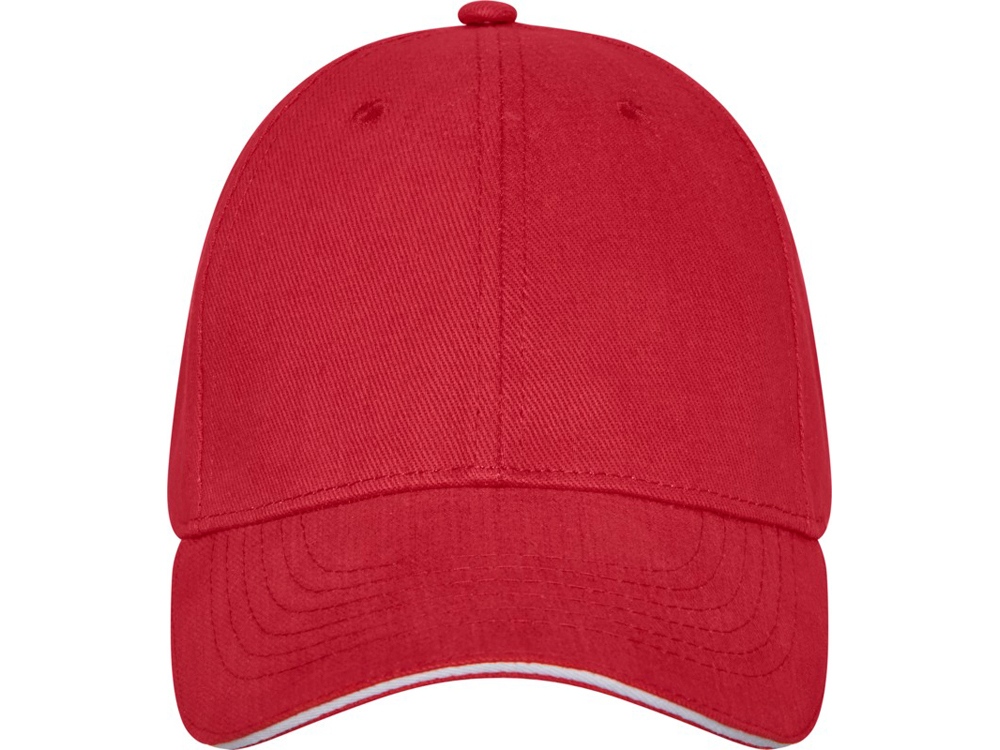 Бейсболка Darton, 6 панелей, красный-1