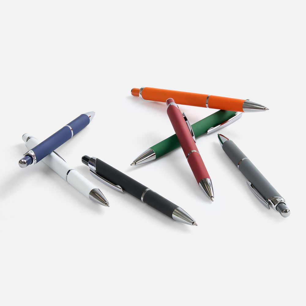Ручка шариковая Chromos Soft Touch, белая-2