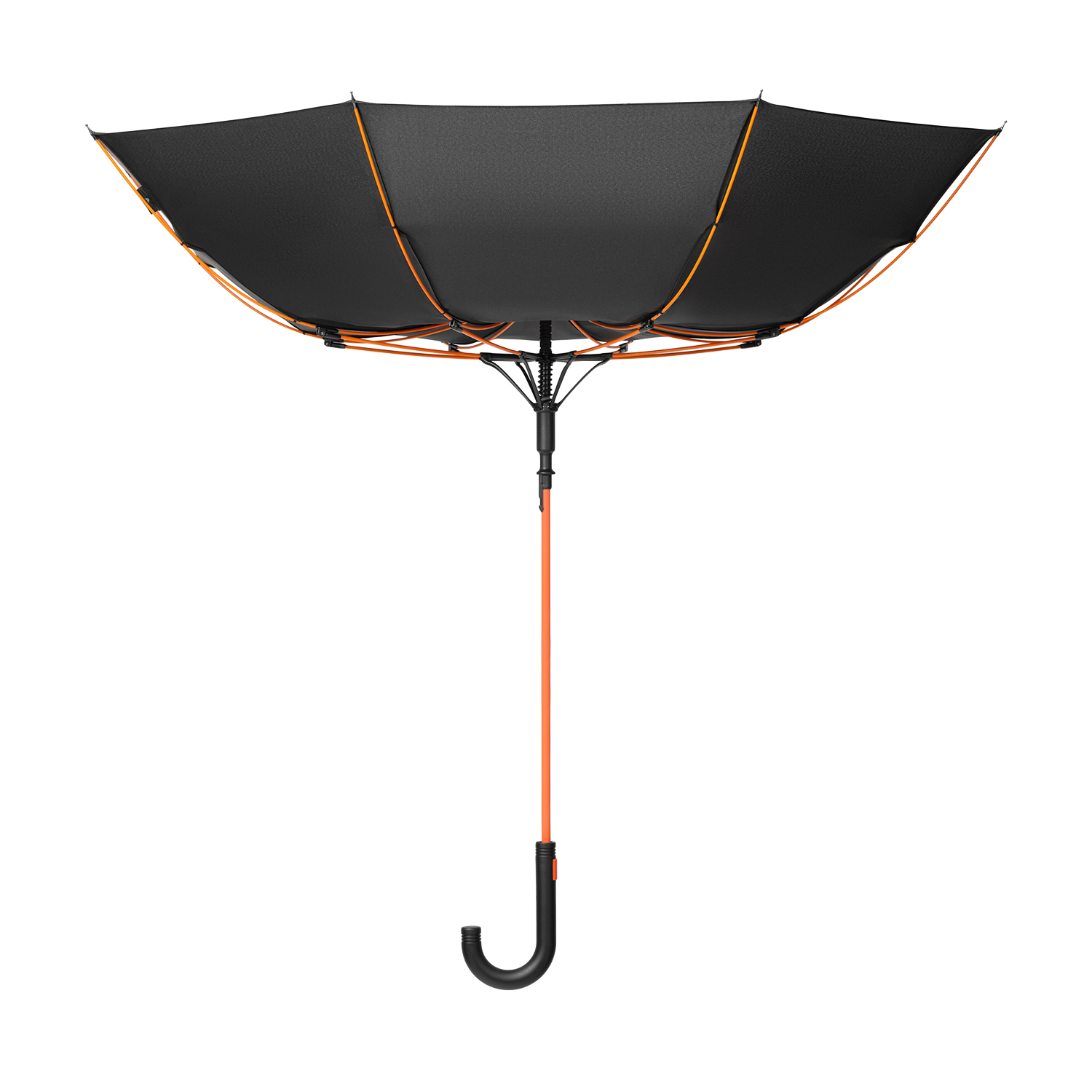Зонт-трость Квантум (Quantum), черный/оранжевый-4