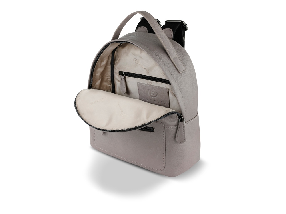 Рюкзак женский BUGATTI Bella, бежевый, воловья кожа/полиэстер, 24,5х12х27 см-3