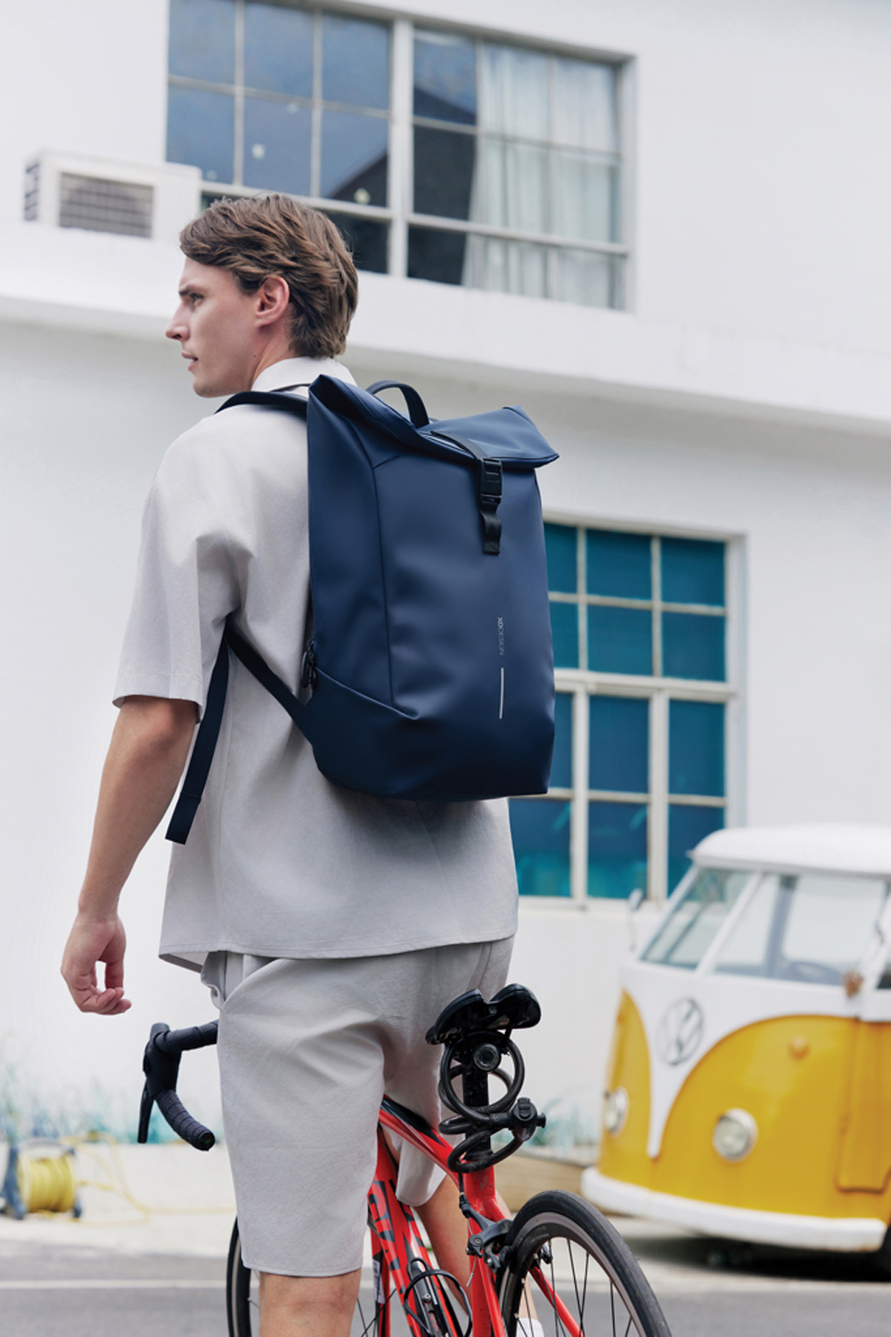 Антикражный водонепроницаемый рюкзак Urban Flap-Top, темно-синий-6