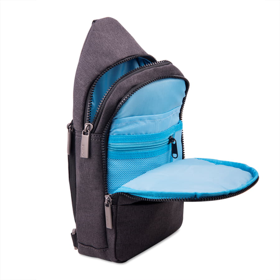 Сумка на плечо CORE, серый, 100% полиэстер , серый, голубой-5