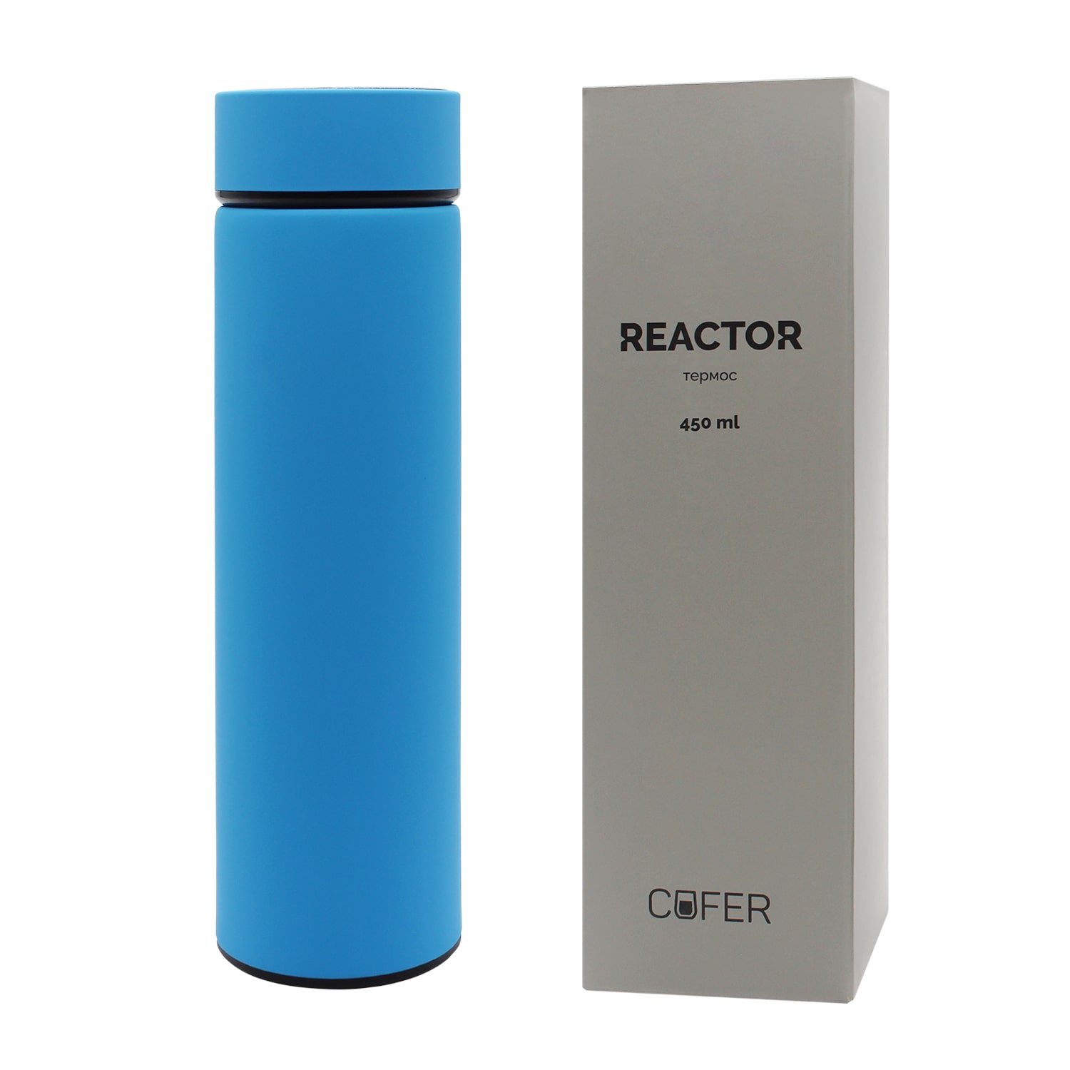 Термос Reactor софт-тач с датчиком температуры (голубой)-3