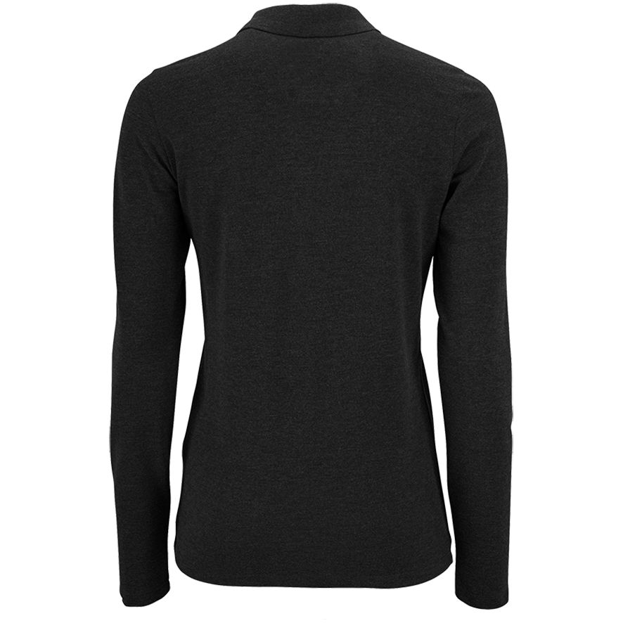 Рубашка поло женская с длинным рукавом Perfect LSL Women, черный меланж-2
