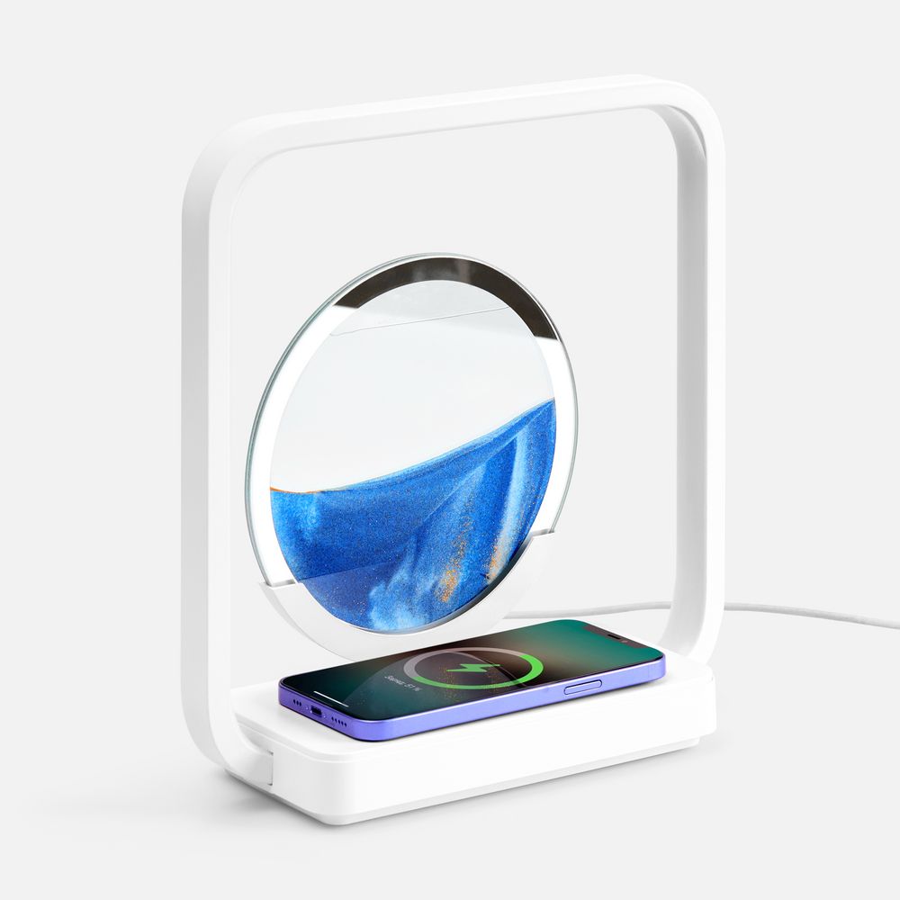 Интерьерный светильник с беспроводной зарядкой Sandflow, белый-1