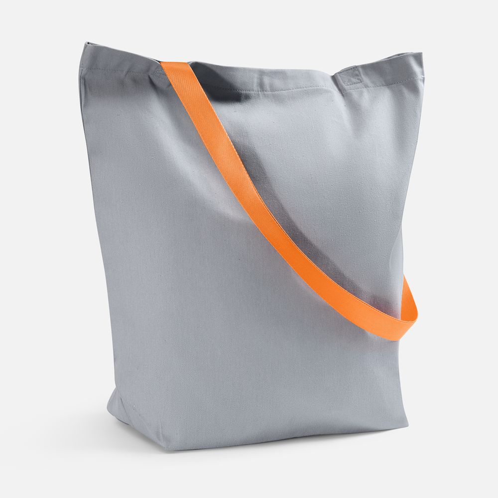 Шопер B5, серый с оранжевыми ручками-0