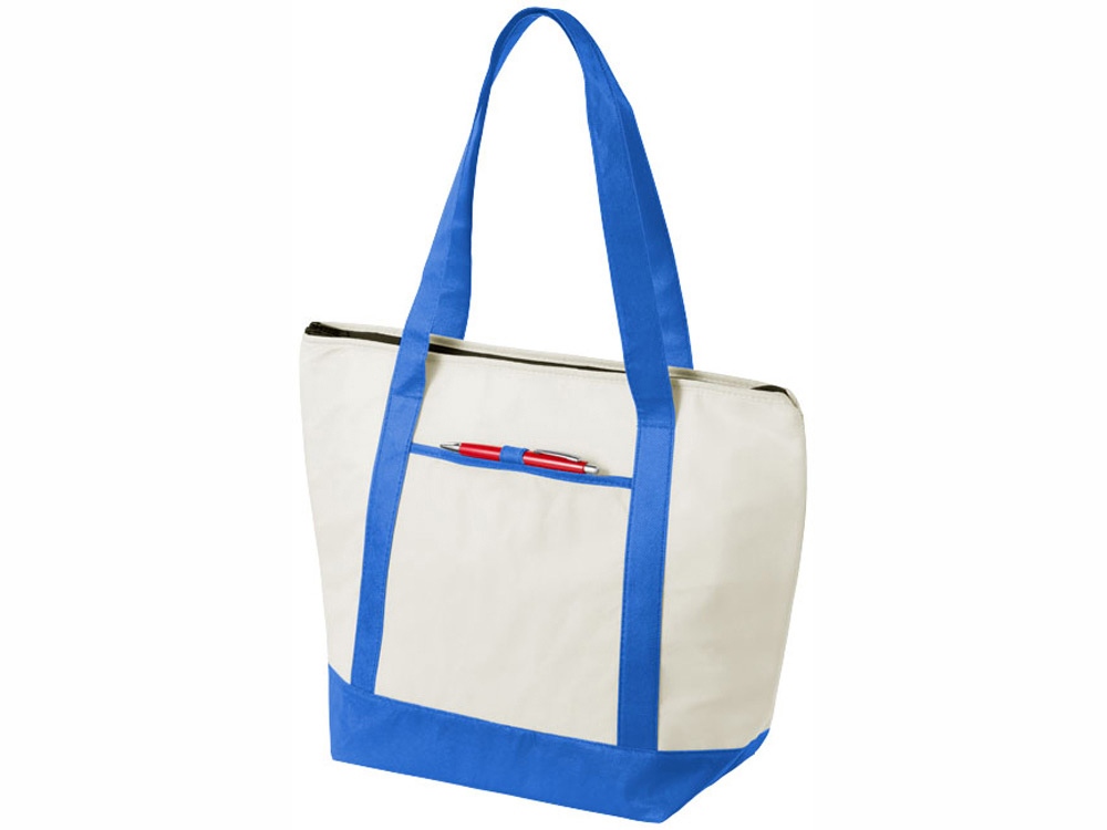 Сумка-холодильник Lighthouse, натуральный/синий-3