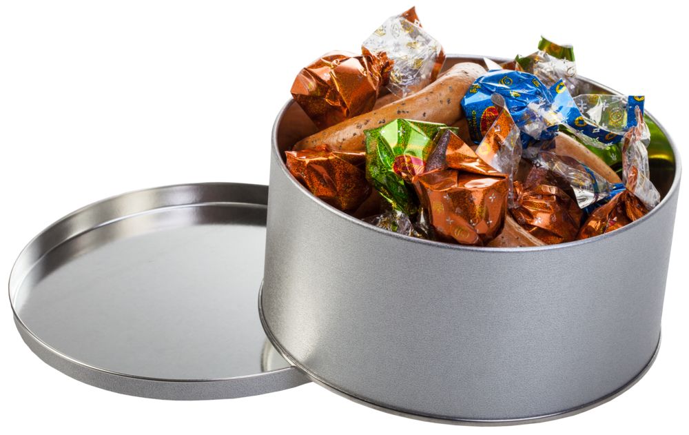 Коробка Pragmax M, круглая, серебристая-2