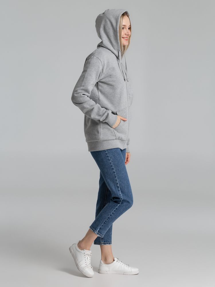 Толстовка на молнии с капюшоном Unit Siverga Heavy, серый меланж-4