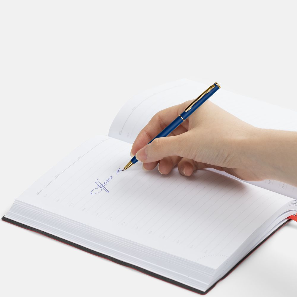 Ручка шариковая Hotel Gold, ver.2, матовая синяя-2