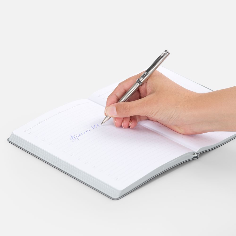 Ручка шариковая Delgado, серебристая-2