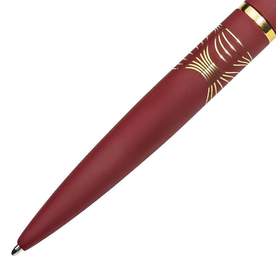 Ручка шариковая FARO, покрытие soft touch, бордовый, золотистый-7