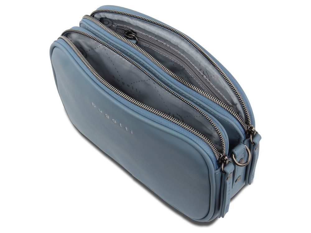 Сумка кросс-боди женская BUGATTI Almata, голубая, полиуретан, 21,5х6х15 см-3