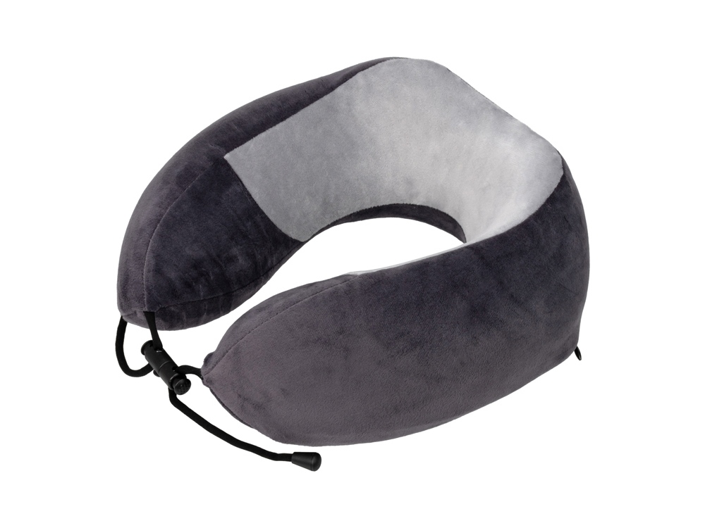 Подушка TORBER, дорожная, с эффектом памяти, тёмно-серая, полиэстер+спандекс-1