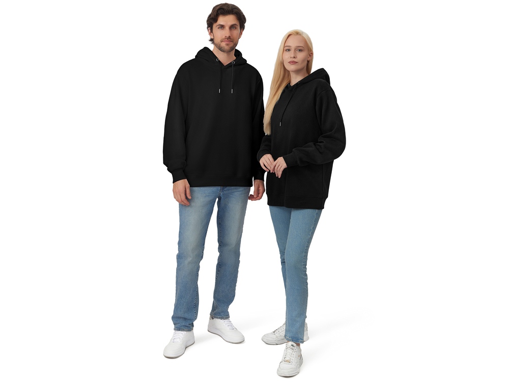 Толстовка с капюшоном оверсайз Lisbon унисекс, черный-8