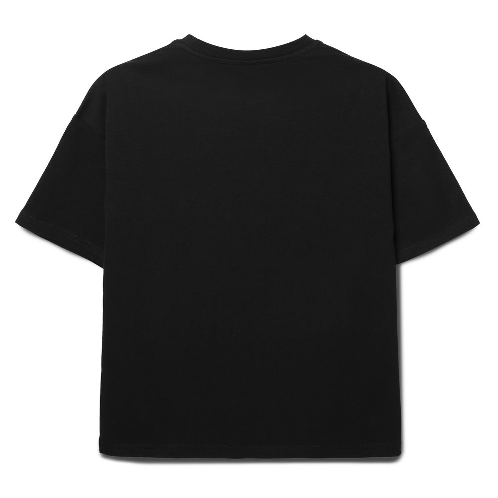 Футболка детская оверсайз Teezer, черная-2