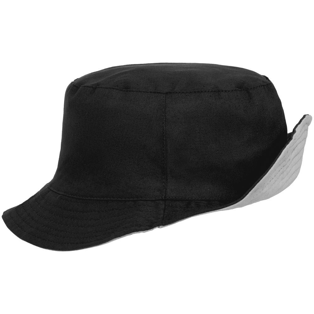 Панама Summer двусторонняя, черная с серым-0