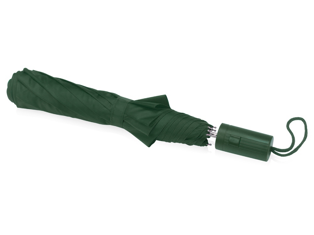 Зонт складной Tulsa, полуавтоматический, 2 сложения, с чехлом, зеленый-2