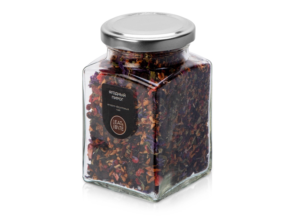 Чай ягодно-травяной, серия Bouquet, ягодный пирог, стеклянная банка-0