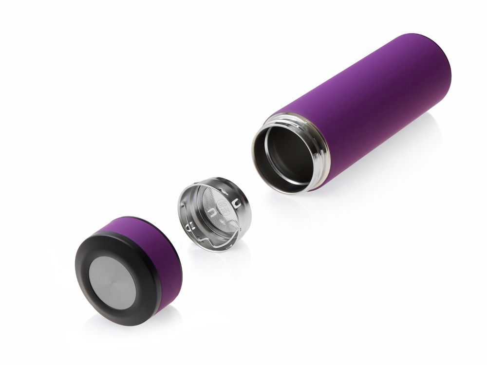 Вакуумный термос Vacuum Flask C1, soft touch, 420мл, фиолетовый-3