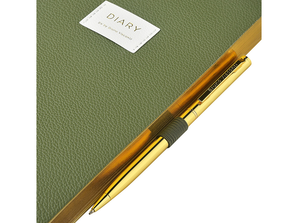 Ежедневник недатированный А5 Verde с нашивкой, зеленый-6