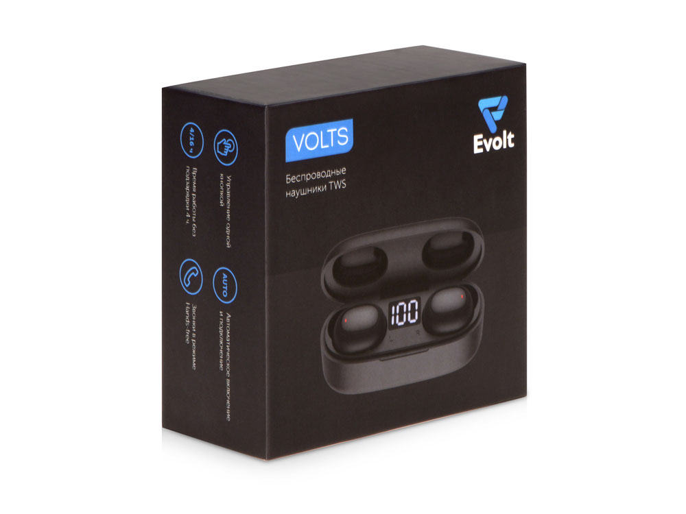 Беспроводные наушники TWS в кейсе Volts. Evolt, белый, пластик-9