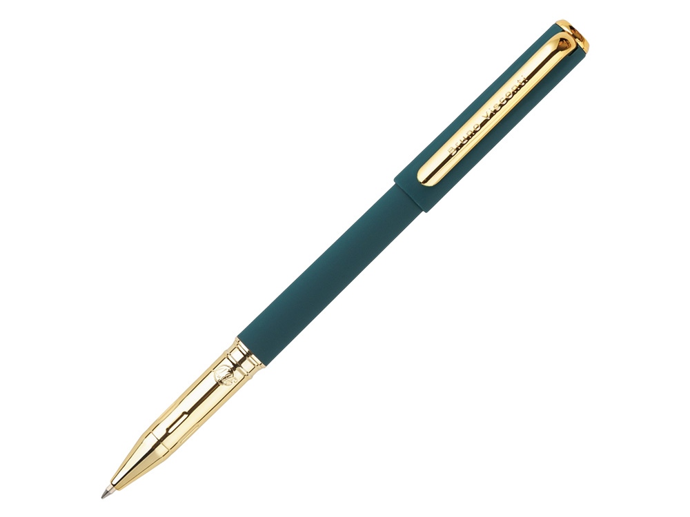 Ручка пластиковая шариковая Parliament, 0,7 мм, синие чернила, зеленый/золотистый-0