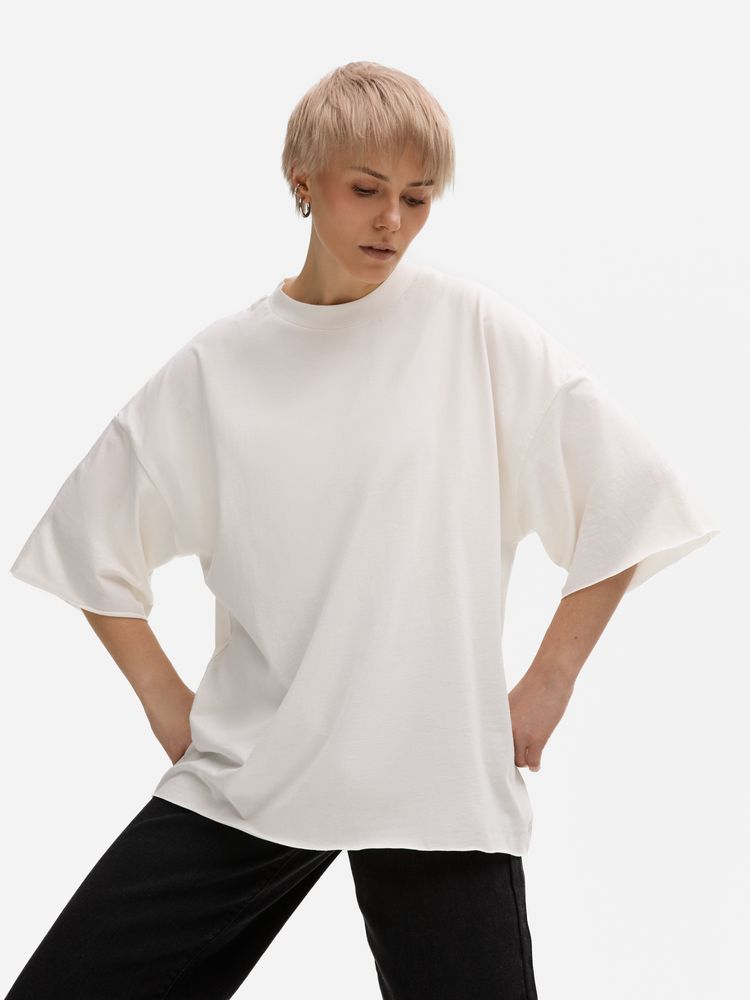 Футболка унисекс оверсайз T1, молочно-белая-3