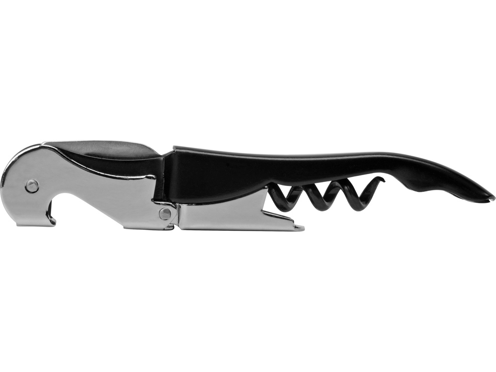 Штопор-открывалка Wine c пластиковой ручкой, серебристый-2