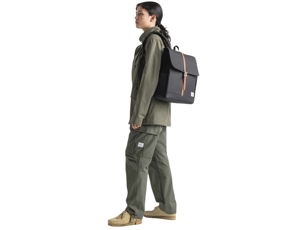 Herschel City рюкзак из переработанного материала объемом 16 л - сплошной черный-4
